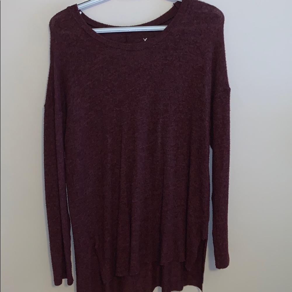 long burgundy sweater